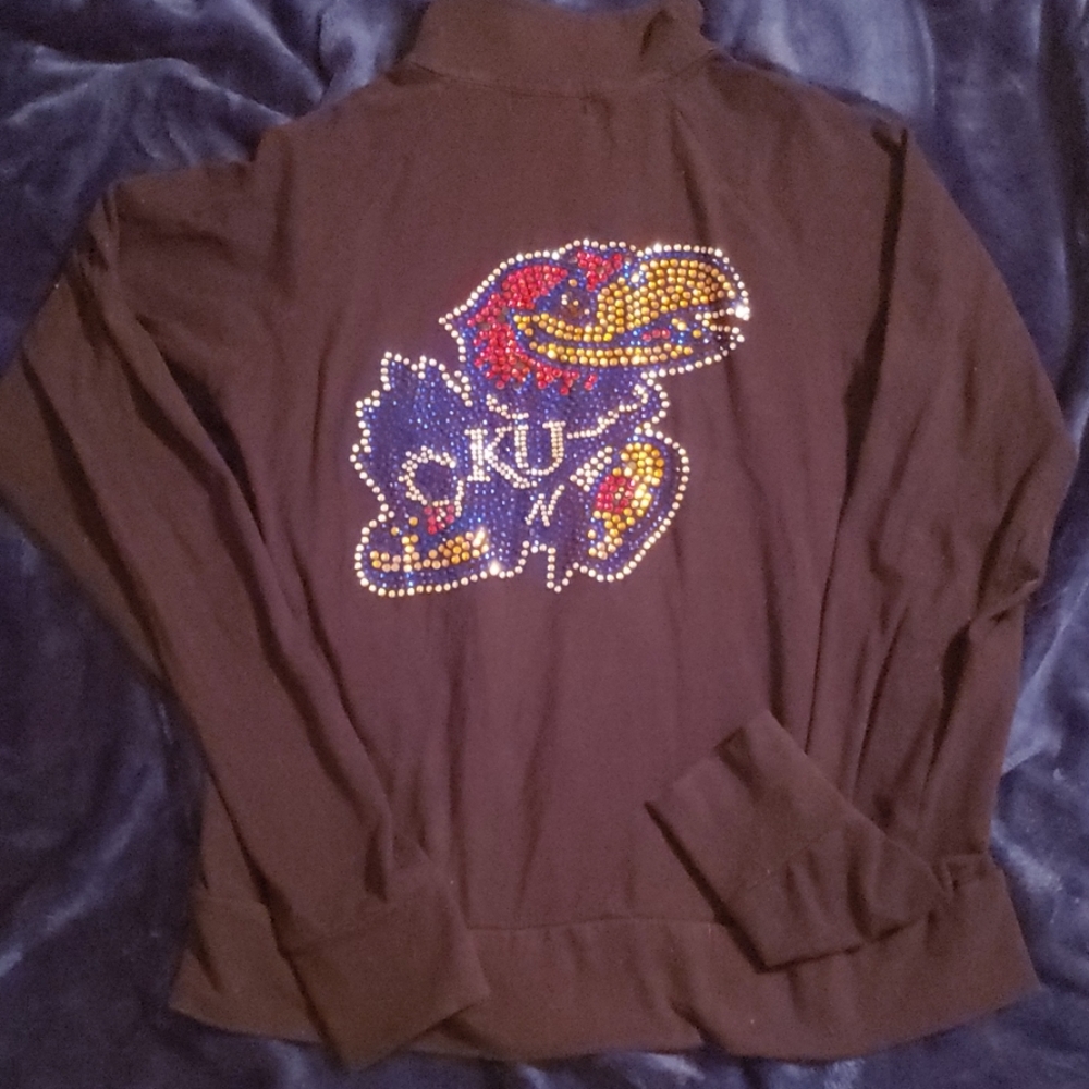 KU Zip Up Sweater
